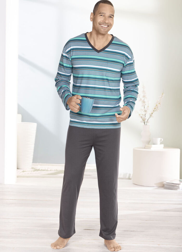 V-ringad pyjamas med öppna manschetter 