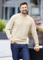 Tr&ouml;ja med rund hals i strukturerad design i 3 f&auml;rger BEIGE