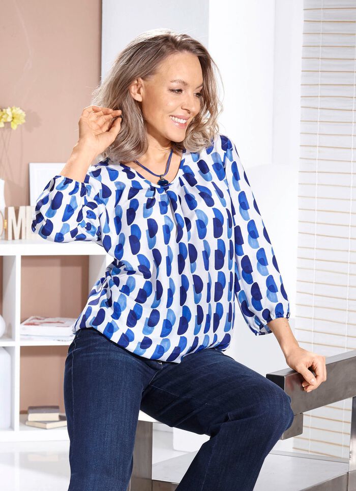 Tunika med briljant f&auml;rgat tryck 