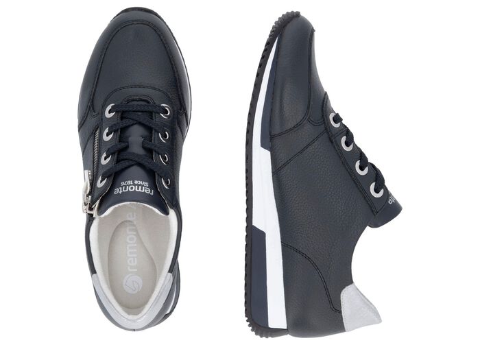 Remonte-sneakers med sn&ouml;rning och skimrande silverf&auml;rgad kontrastkant 