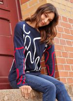 Tr&ouml;ja med grafiskt jacquardm&ouml;nster 