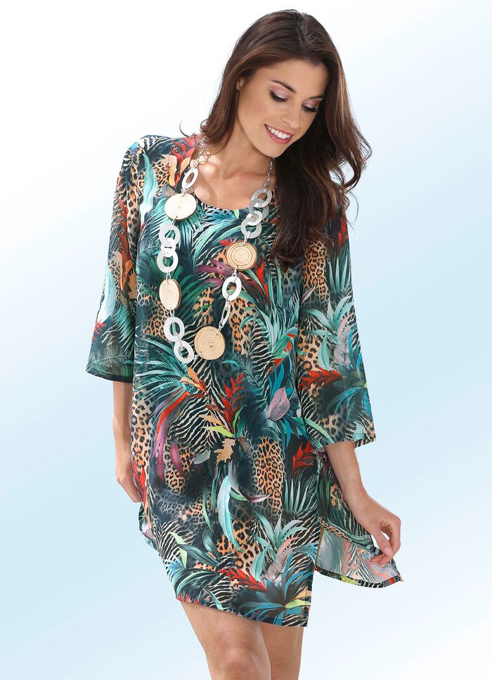 Comodo Tunika med bl&auml;ckstr&aring;letryck 