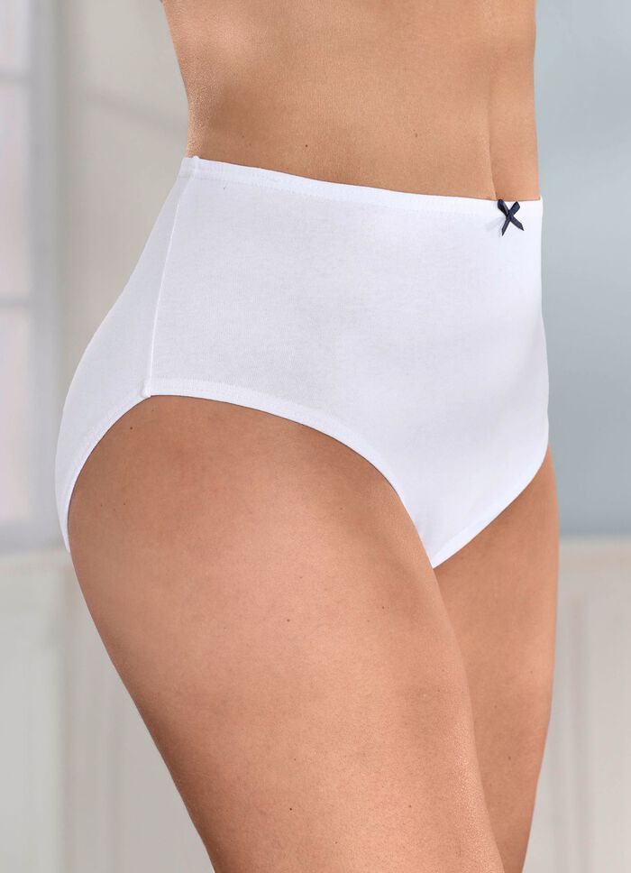 Paket med fem trosor med res&aring;r i midjan 