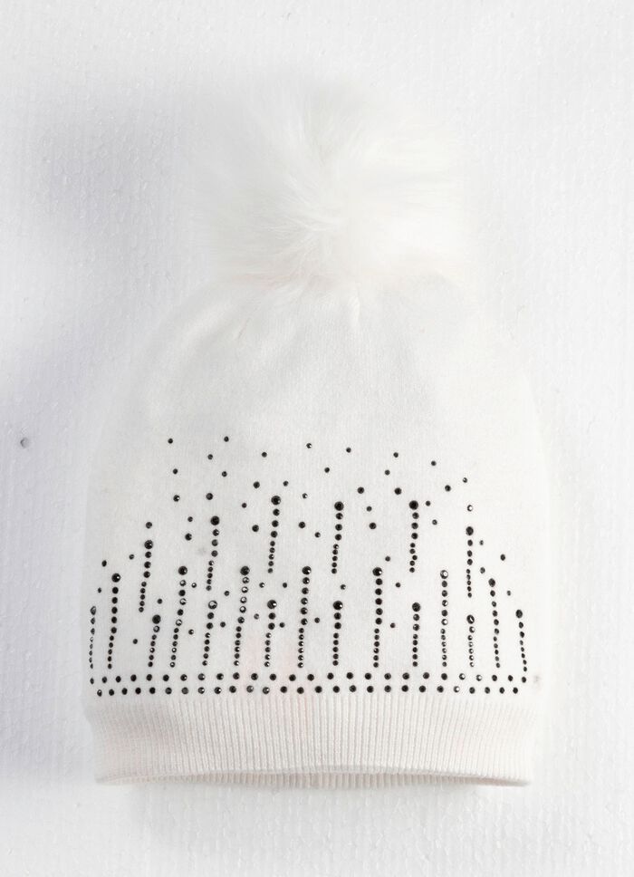 Snygg damhatt med glitterstenar NATURVIT