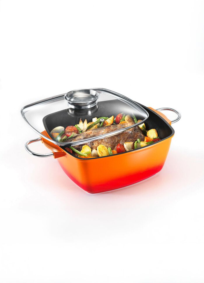 Extra h&ouml;g gjuten aluminium stekpanna fr&aring;n King med non-stick bel&auml;ggning 