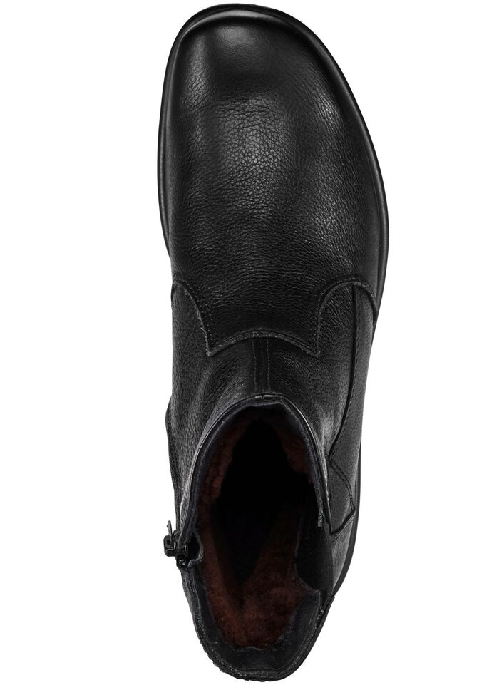 Ankelk&auml;nga med foder i &auml;kta lammskinn SVART