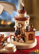 ZEIDLER Erzgebirge dekorationer gjorda av tr&auml; NATURBRUN