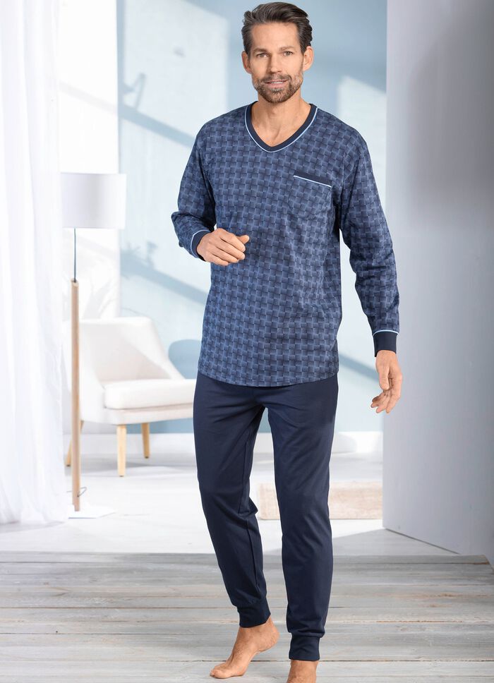 V-ringad pyjamas med manschetter 