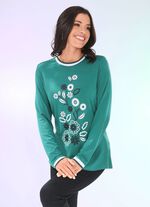 Skjorta med kontrasttryck i 2 f&auml;rger GR&Ouml;N