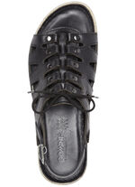 Gemini sandal med elastisk dekorativ snörning SVART