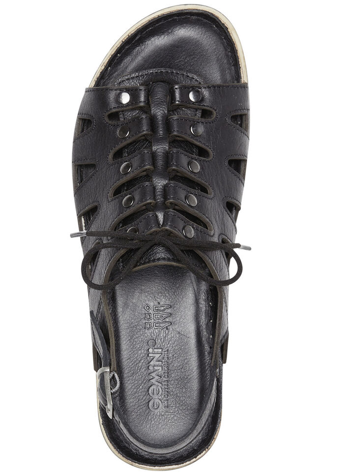 Gemini sandal med elastisk dekorativ snörning SVART