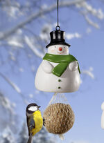 Fettbollshållare "Snowman", grön halsduk WEISS-GRÜN-SCHWARZ