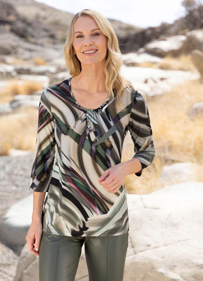 Skjorta med briljant f&auml;rgat all-over tryck 