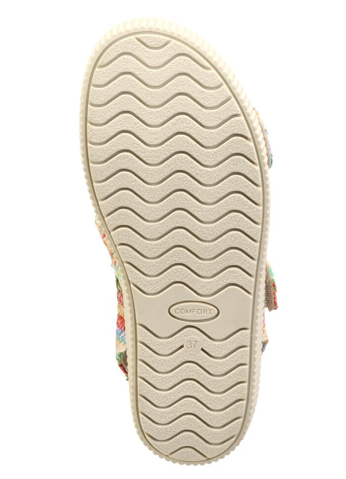 ELENA EDEN sandal av intressant raffiamaterial BEIGE-MULTI