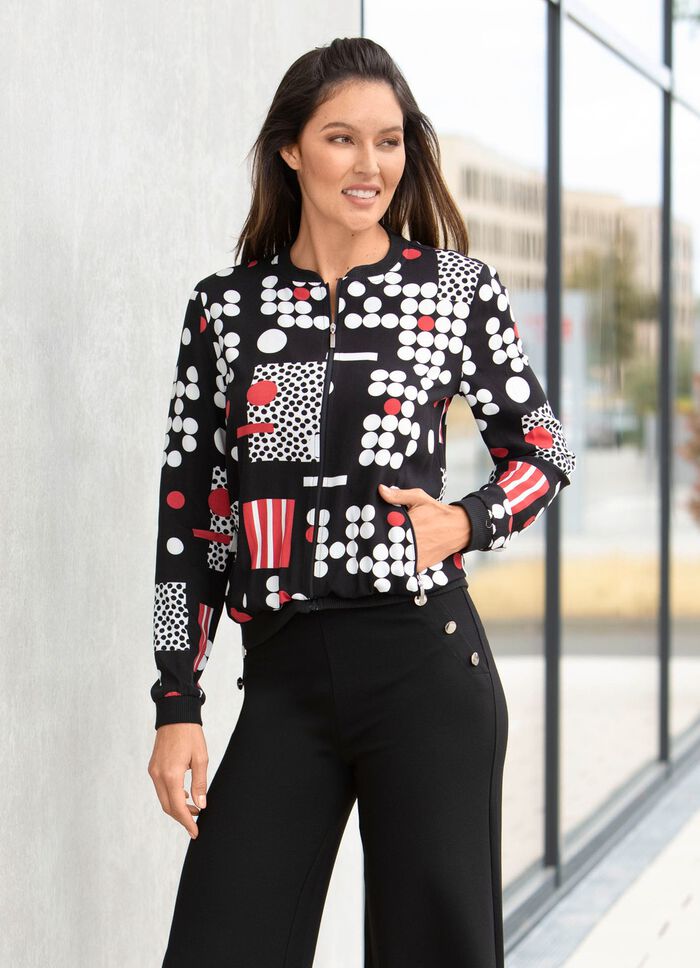 Blusjacka med ribbad stickning 