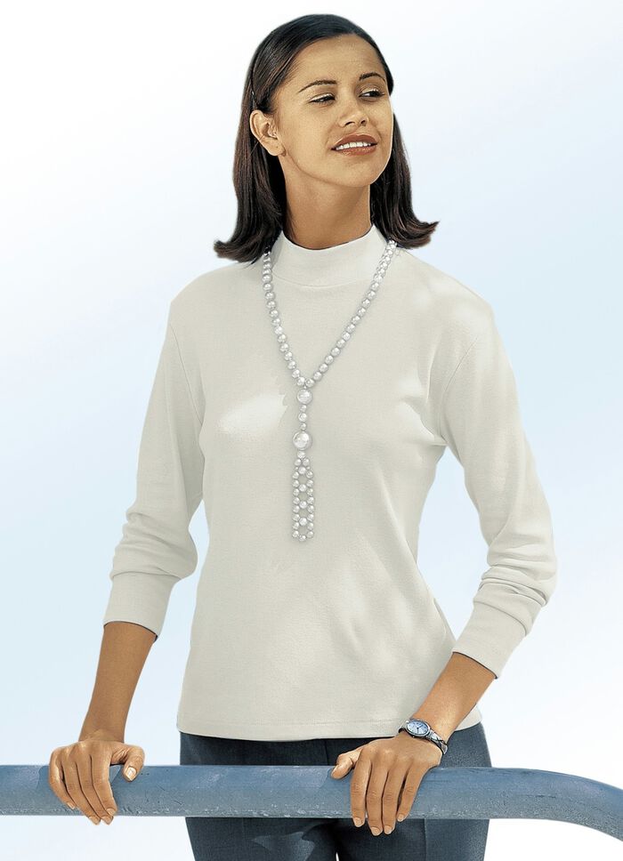 Skjorta med st&aring;krage ECRU