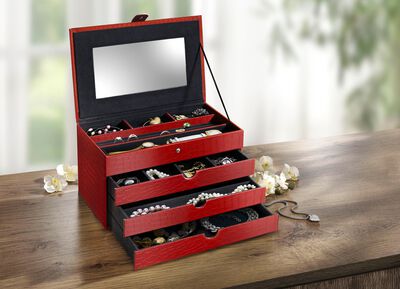 Smyckesfodral med integrerad spegel 