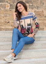 Skjorta med "kattmotiv" 