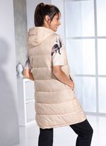 Funktionell långväst med fast huva CHAMPAGNE