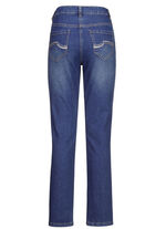 Jeans med vackra broderier och gnistrande strass JEANS BLÅ
