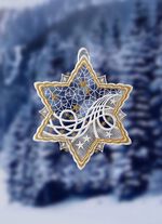 Stjärnfönsterbild gjord av äkta Plauenspets 