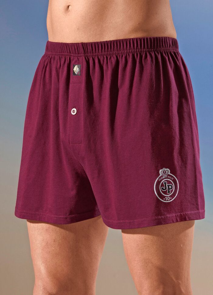Fyrpack boxershorts, enf&auml;rgade med tryck 