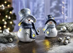 LED polyresin snögubbe, set om 2 