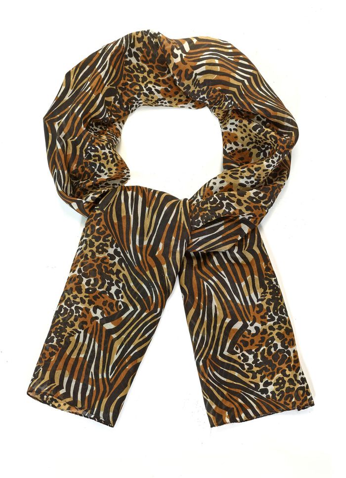 Halsduk med rovdjursp&auml;ls och zebramotiv 