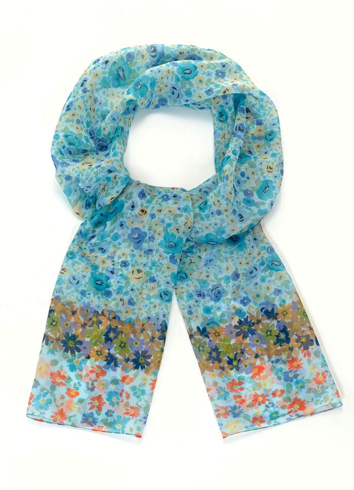 Halsduk med fantasiblomm&ouml;nster 