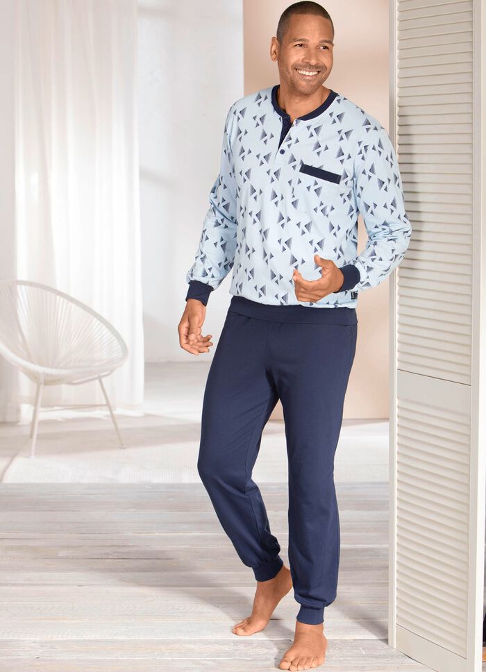 Tv&aring; paket pyjamas med knappsl&aring; och muddar 