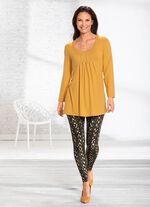 L&aring;ng skjorta med tallrikdekor i 2 f&auml;rger 