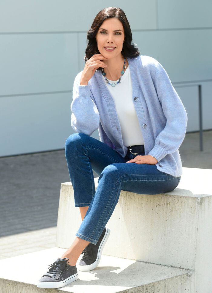 Cardigan med en fluffig, mjuk k&auml;nsla 