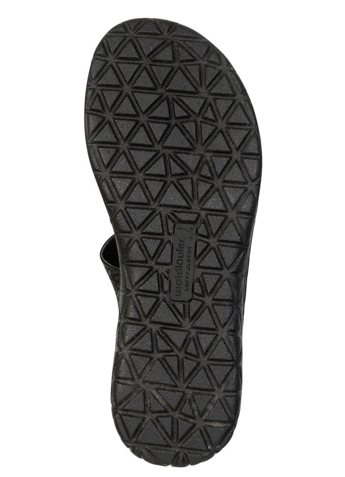 Waldläufer, bekväma damsandaler, bredd H, med uttagbar fotbädd SCHWARZ