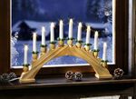 Ljusstake, 10 lampor, gjord av trä NATUR