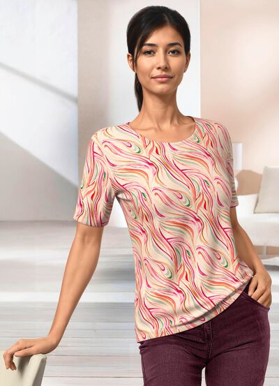 Skjorta med rund halsringning 