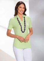 Enfärgad skjorttunika PISTASCH