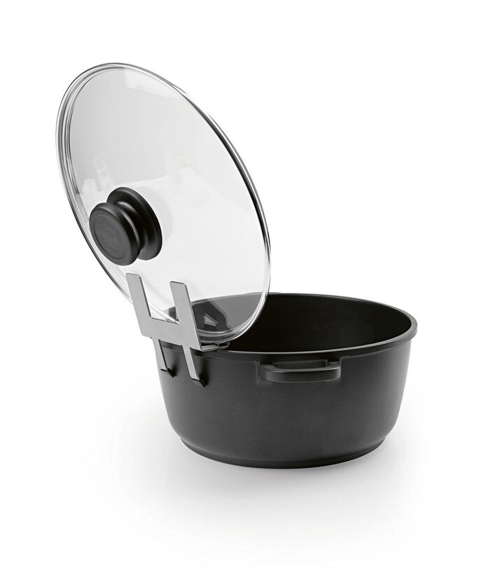 Grytlocksh&aring;llare "Topfi" av rostfritt st&aring;l 