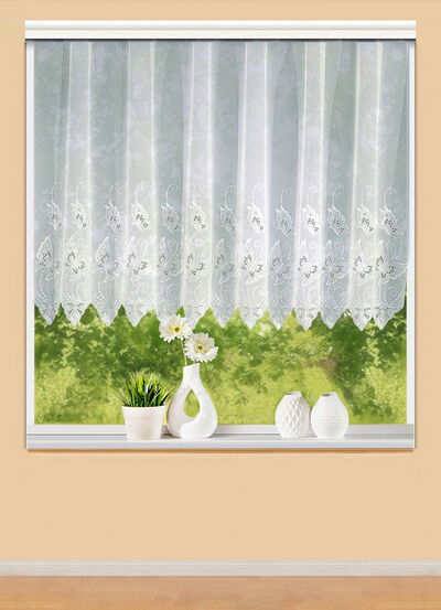 Spetsgardin med Plauener-broderi, , large
