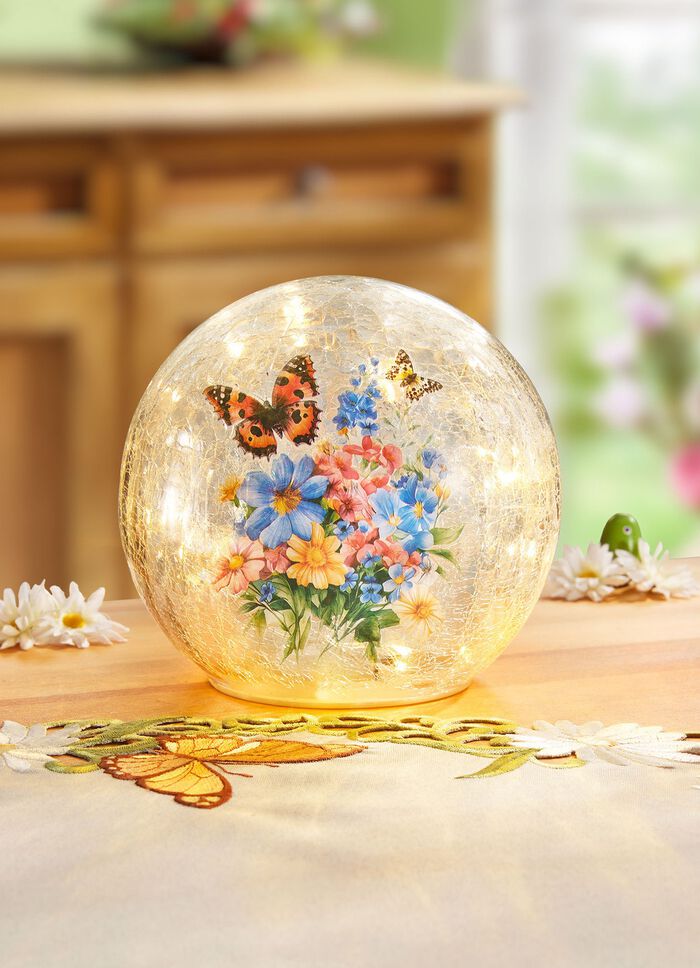 Glaskula med belysning 