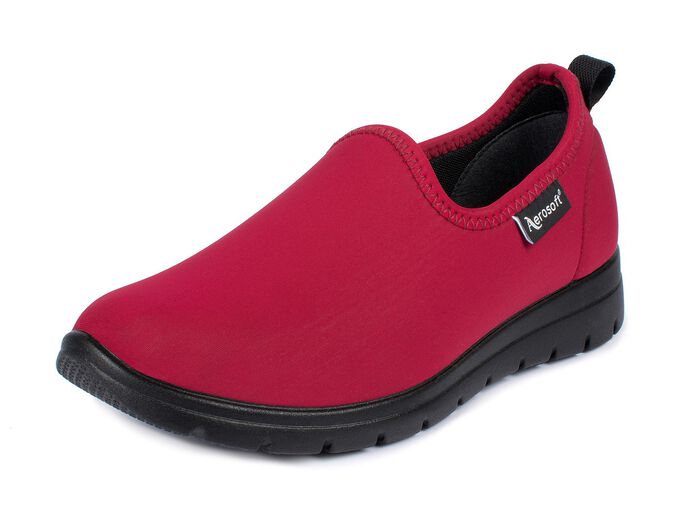 Tofflor med elastisk slip-on RÖD