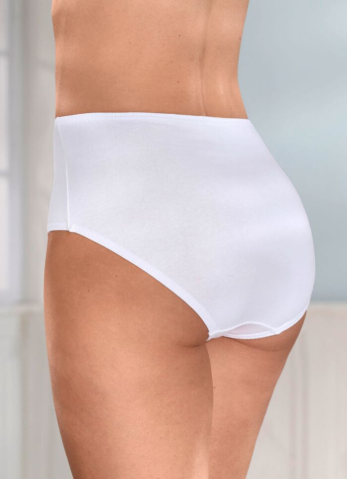 Paket med fem trosor med res&aring;r i midjan 