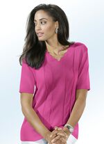 tröja med dekorativ halsringning FUCHSIA