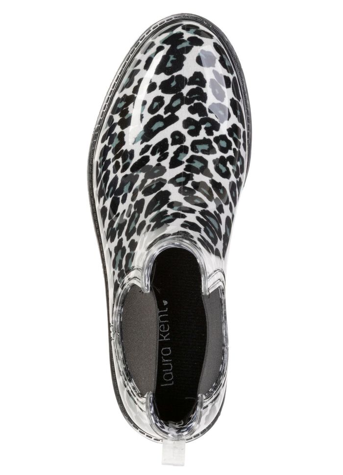 LAURA KENT, trendiga gummist&ouml;vlar med uttagbar textilinnersula SVART-ISGR&Aring;