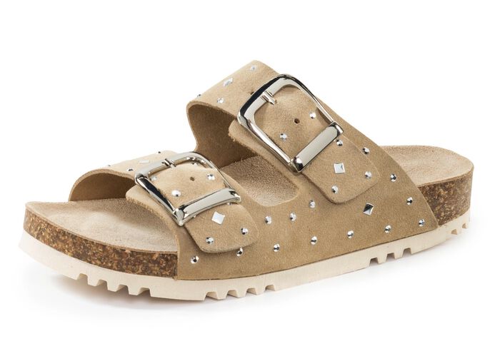 ELENA EDEN mulor med trendiga nitar BEIGE