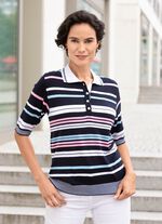 Tr&ouml;ja med polokrage och randig design 