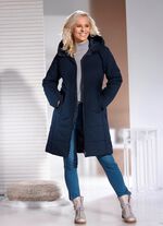 Kort kappa med fast huva 