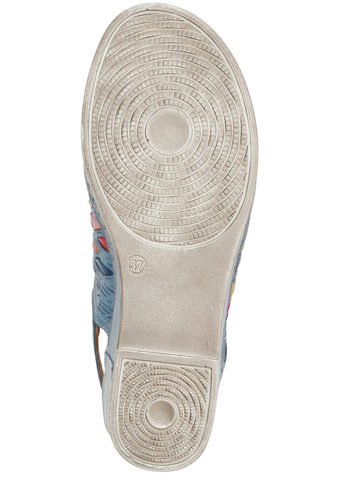 Gemini-sandaler med sofistikerade, f&auml;rgglada fl&auml;tade detaljer JEANS