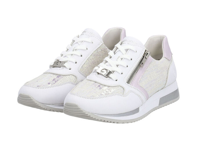 Sneakers i en intressant materialmix VIT SYREN