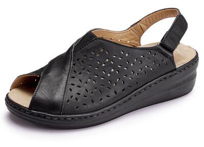 Tvillingssandal av luftigt perforerat kohudsnappaskinn 