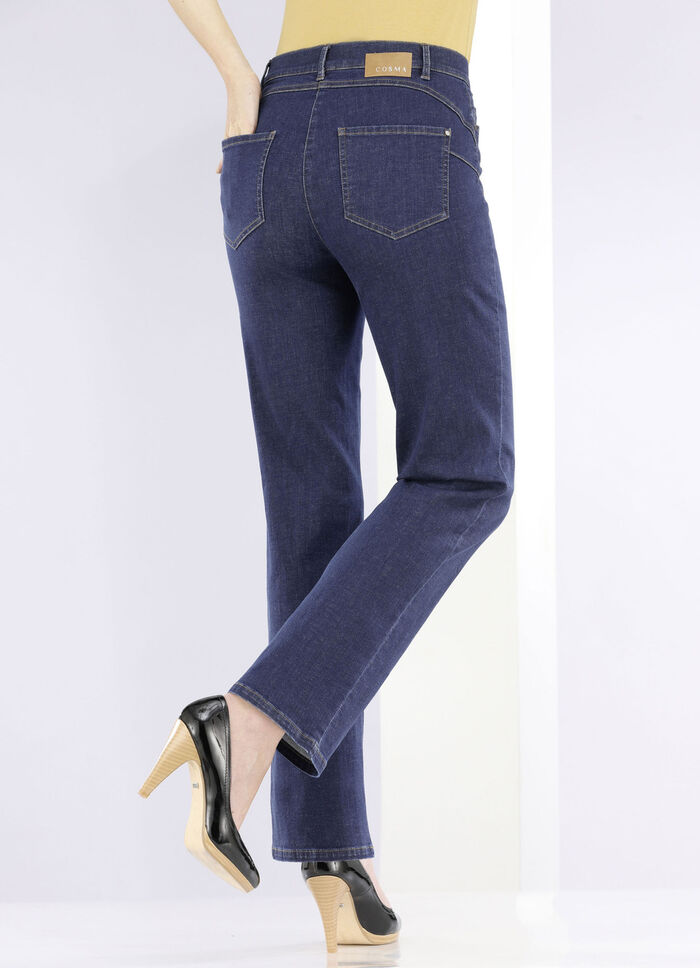 Högelastiska, figurformande jeans 
